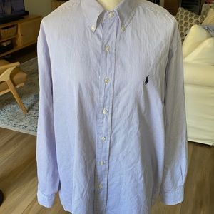 Ralph Lauren Blake blue white stripe dress shirt Larg